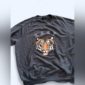 Wildfox Gray and Orange Tiger Sweater